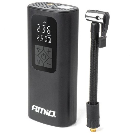 Kabellose Akku-Autokompressor mit Powerbank, LED und USB-C, 40 W, AMIO-04377