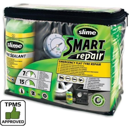 Slime-Autokompressor SLIME SMART REPAIR RESERVERAD + KOMPRESSOR 12 V, universell einsetzbar