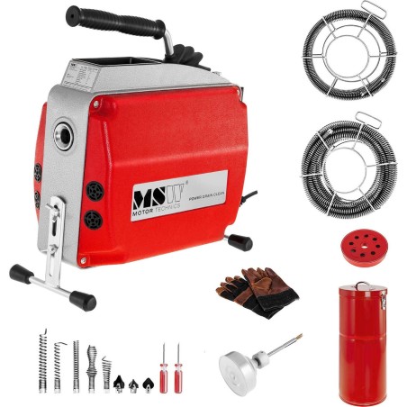 MSW Elektrische Rohrreinigungsmaschine für Rohrdurchmesser von 20 bis 150 mm MSW POWER DRAIN CLEAN 2.3E + Zubehör (10060359)