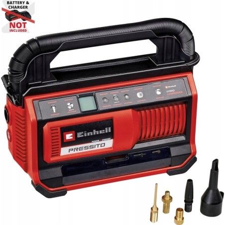 Einhell-Autokompressor Einhell Hybridkompressor PRESSITO 18/25 Hybrid, 18 Volt / 220 Volt (rot/schwarz, ohne Akku und