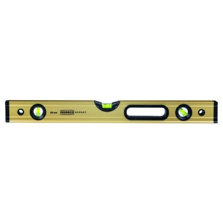 80 cm eloxierte Wasserwaage MAX LEVEL GOLD 90° 0° 45° mit Magnethalterung [EXPERT]