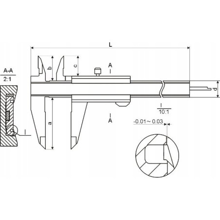 Gimex Messschieber 150, Messbereich 0,05 mm, ohne Parallaxe