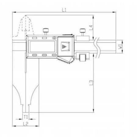 Digitaler Messschieber 300, Schutzart IP65, Backenweite 150