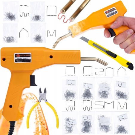 Rosfix SET: SCHWEISSGERÄT UND KUNSTSTOFFHEFTER IM KOFFER + 1000 HEFTKLAMMERN, SCHNEIDER, MESSER