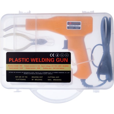 Rosfix SET: SCHWEISSGERÄT UND KUNSTSTOFFHEFTER IM KOFFER + 1000 HEFTKLAMMERN, SCHNEIDER, MESSER