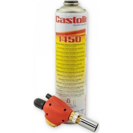 Castolin PIEZO-BRENNER + GASFLASCHE 1450 220 g, Anschluss 7/16"