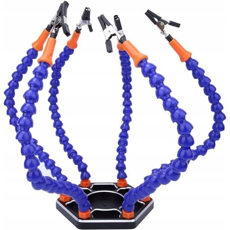 „Dritte Hand“ – Set mit 6 flexiblen Armen zum Löten – Werkzeug mit Lupe