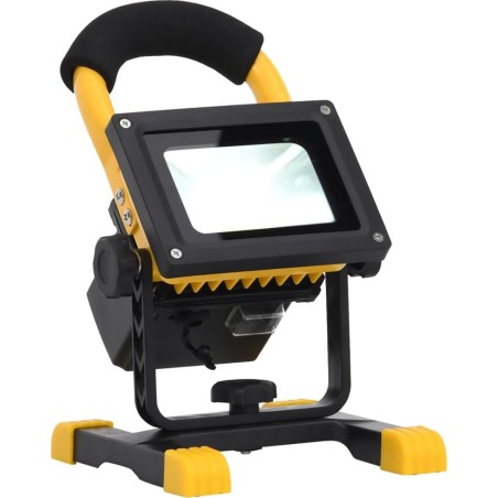 vidaXL LED-Scheinwerfer, Akku und Halterung, 30 W, kaltweißes Licht