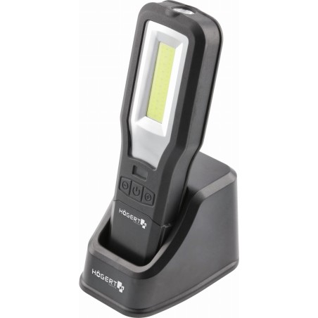 Högert Technik Werkstattlampe mit LED-Sockel und USB-Anschluss