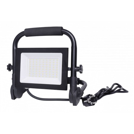 Tragbarer LED-Scheinwerfer GTV iNEXT, 50 W, 4000 lm, 6400 K, IP65, schwarz.