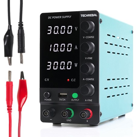 Leistungsstarkes Techrebal SPS-C1203 Labor- und Service-Netzteil, 120 V, 3 A, USB 5 V, Kabel