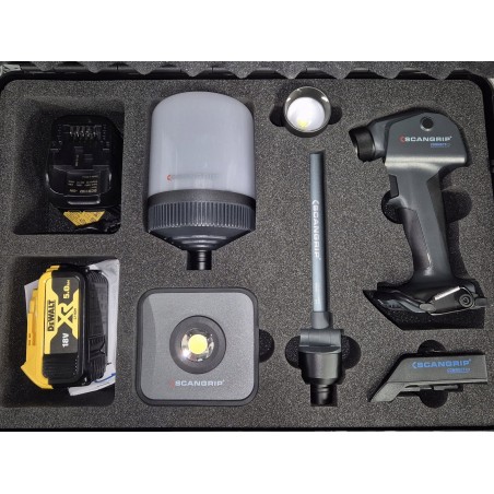 Akku-Arbeitsleuchte im Set mit austauschbaren Leuchtenköpfen MULTILIGHT CONNECT KIT 49.0518