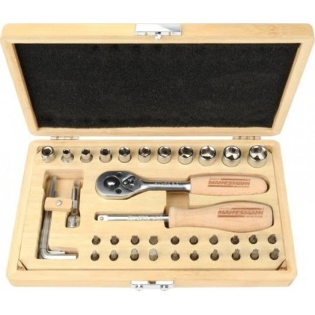 41-teiliges Steckschlüsselset, Bambuskiste!