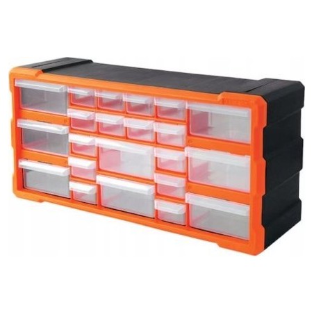 Sila Modularer Werkstatt-Organizer mit 18 Schubladen, Wandmodell, 25 x 49 cm