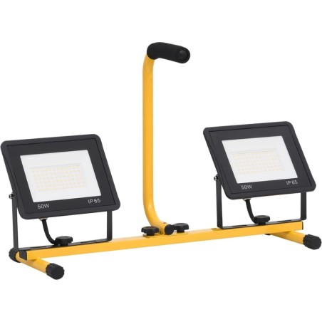 vidaXL LED-Strahler mit Halterung, 2×50 W, warmweißes Licht