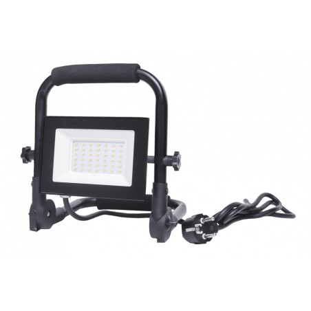 Tragbarer LED-Scheinwerfer GTV iNEXT, 30 W, 2400 lm, 6400 K, IP65, schwarz.