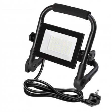 Tragbarer LED-Scheinwerfer GTV iNEXT, 30 W, 2400 lm, 6400 K, IP65, schwarz.