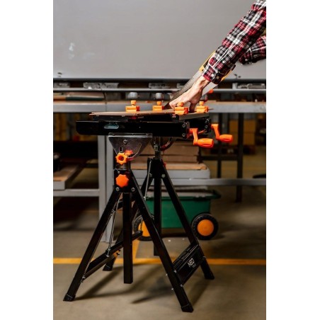 Neo Verstellbarer Werkstatttisch aus Aluminium, 60 x 58 x 77–107 cm