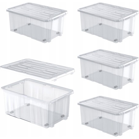 Prosperplast 5x Behälter NCC24 mit Deckel Werkzeugkasten Organizer