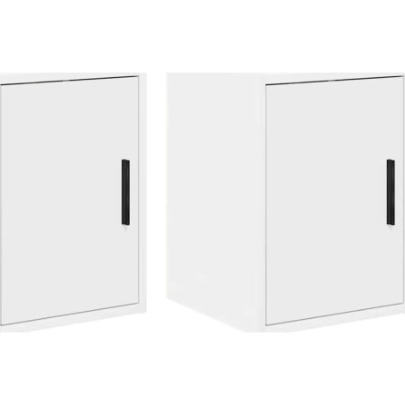 Wandschränke für die Garage, 2 Stück, weißes Leimholz