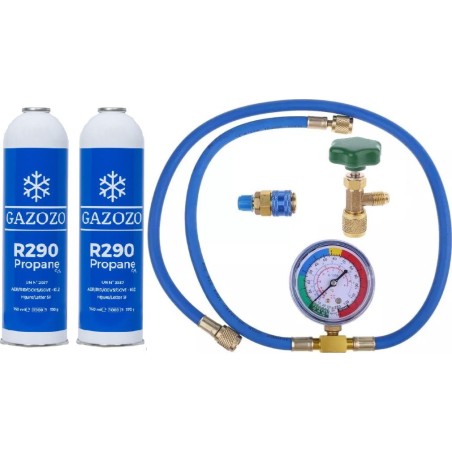 Litago-Set zum Befüllen mit dem Kältemittel Propan R290 WÄRMEPUMPEN Kühlschränke mit Freon, zwei Flaschen