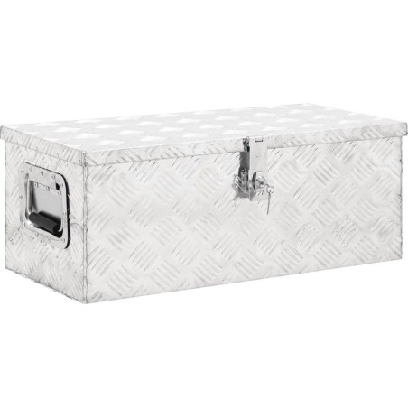 vidaXL Aufbewahrungskiste, silber, 70 x 31 x 27 cm, Aluminium