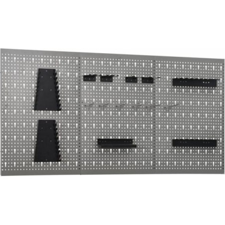 vidaXL Wandplatten mit Lochmuster, 3 Stück, 40 x 58 cm, Stahl