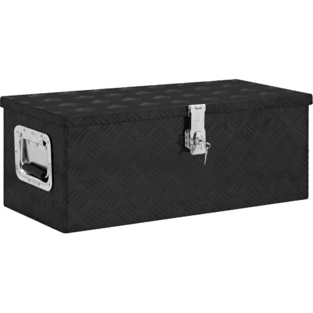 vidaXL Aufbewahrungskiste, schwarz, 70 x 31 x 27 cm, Aluminium