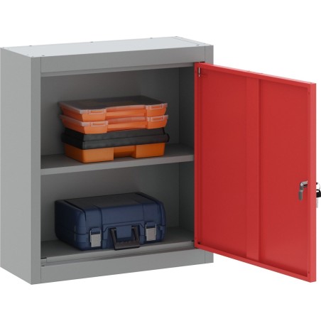 vidaXL Werkzeugschrank, grau, rot, kaltgewalzter Stahl