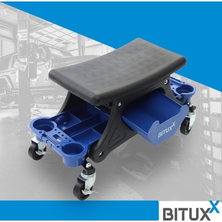 Robuster Werkstatt-Hocker auf Lenkrollen von Bituxx