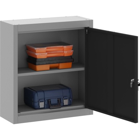 vidaXL Werkzeugschrank, grau, schwarz, kaltgewalzter Stahl