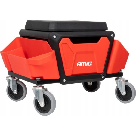 Werkstattstuhl auf Rollen mit Werkzeugfach, Tragkraft 150 kg, amio-04268