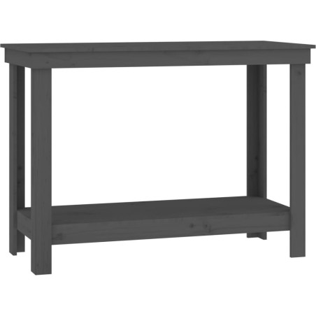 vidaXL vidaXL Arbeitstisch, grau, 110 x 50 x 80 cm, massives Kiefernholz