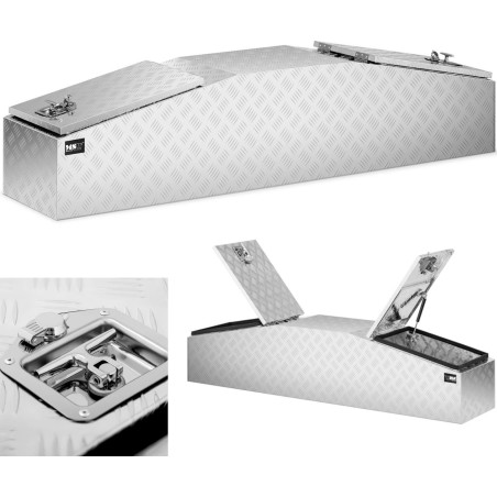 MSW Transport-Werkzeugkasten aus Aluminium, abschließbar, 280 l, 177 x 40 x 40 cm Transport-Werkzeugkasten aus Aluminium