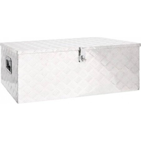 vidaXL Aufbewahrungskiste, silber, 100 x 55 x 37 cm, Aluminium