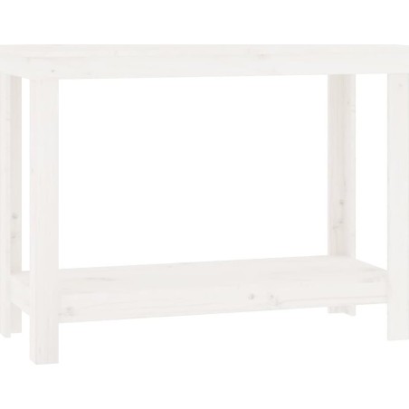 vidaXL vidaXL Arbeitstisch, weiß, 110 x 50 x 80 cm, massives Kiefernholz