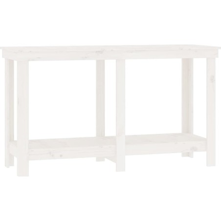 vidaXL Arbeitstisch, weiß, 140 x 50 x 80 cm, massives Kiefernholz