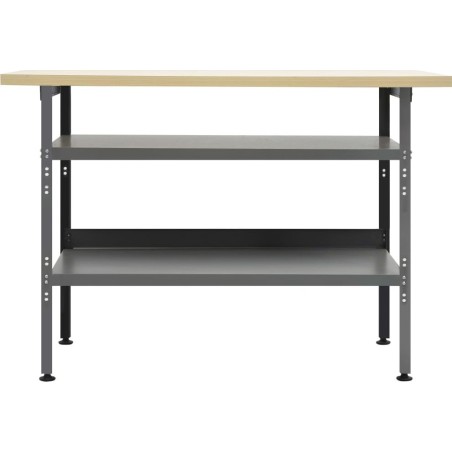 vidaXL Arbeitstisch, grau, 120 x 60 x 85 cm, Stahl