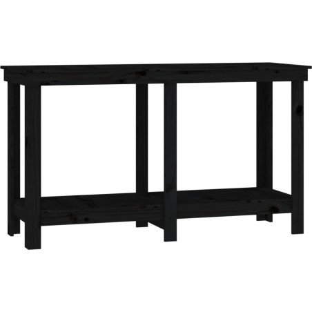 vidaXL vidaXL Arbeitstisch, schwarz, 140 x 50 x 80 cm, massives Kiefernholz