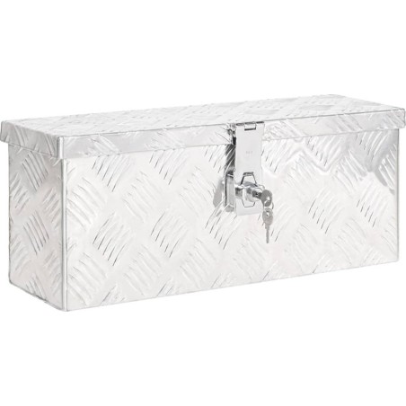 vidaXL Aufbewahrungsbox, silber, 50 x 20,5 x 15 cm, Aluminium