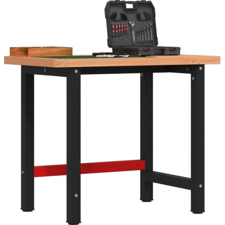 vidaXL vidaXL Arbeitstisch, 100 x 60 x 83 cm, rechteckig, massives Buchenholz