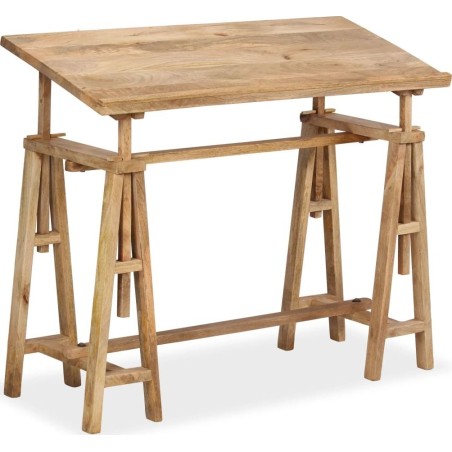 vidaXL Zeichentisch, massives Mangoholz, 116 x 50 x 76 cm