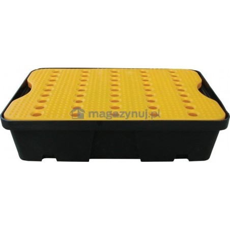 Topserw Auffangwanne mit Gitterrost, Fassungsvermögen 20 l, Maße 600 x 400 x 155 mm (gelber Gitterrost)