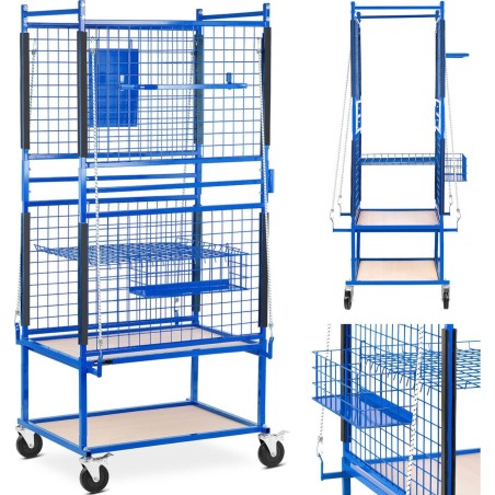 MSW Rollwagen mit Ständer und Korb für Karosserieteile, 60 x 90 x 202 cm Rollwagen mit Ständer und Korb für Karosserieteile,