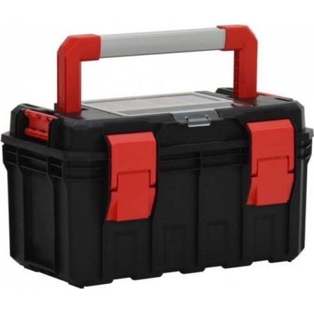vidaXL vidaXL Werkzeugkasten, schwarz-rot, 45 x 28 x 26,5 cm