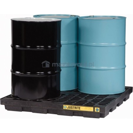 Topserw Auffangwanne für 4 Fässer mit einem Fassungsvermögen von 185 l, Abmessungen 1245 x 1245 x 140 mm