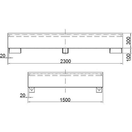 Meva Auffangwanne für den IBC-Palettenbehälter MAUZER 2 x 1000 l Auffangwanne für den IBC-Palettenbehälter MAUZER