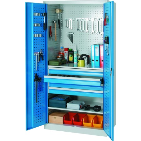 Meva Geschweißter Werkstattschrank mit Werkzeugschubladen 95 x 60 x 195 cm