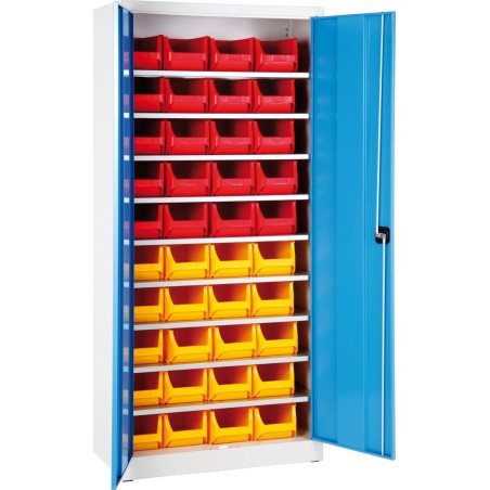 Meva Schweißschrank mit Behältern für Schrauben und Kleinteile, 95 x 40 x 195 cm, 50-teiliges Set