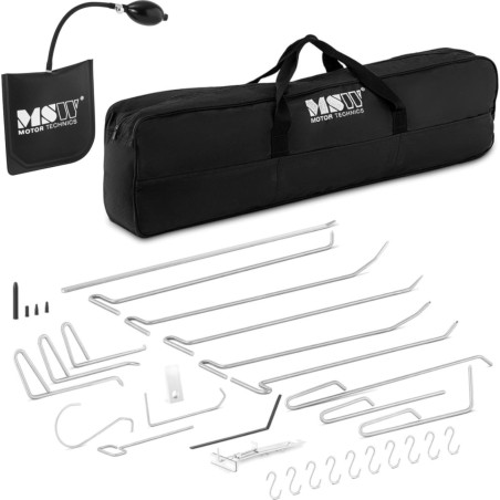 MSW PDR-Reparaturset zum Ausbeulen von Karosseriebeulen, 15 Haken + Zubehör PDR-Reparaturset zum Ausbeulen von Karosseriebeulen